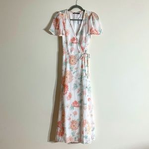 NWT Abercrombie Angel Sleeve Wrap Midi Dress